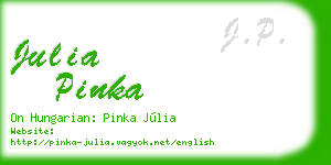 julia pinka business card